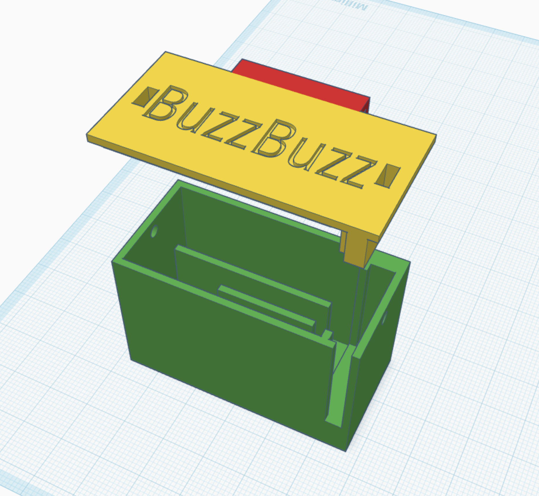 CAD rendering of the case. Top part is the lid and it says
